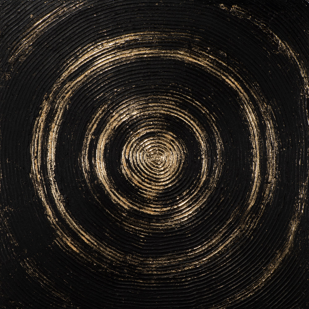 Gemälde Gemälde Elegantes Mandala in Schwarz-gold