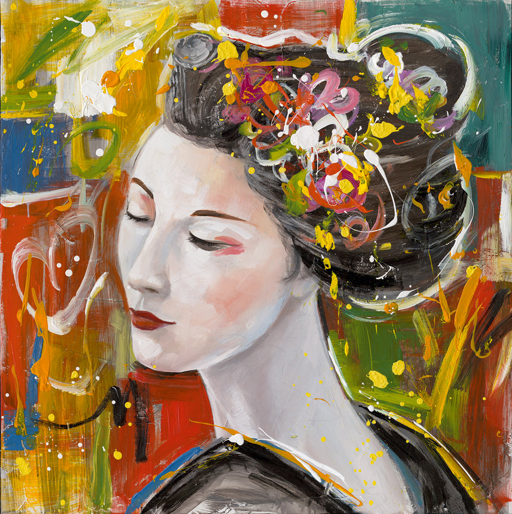 painting Charming Geisha