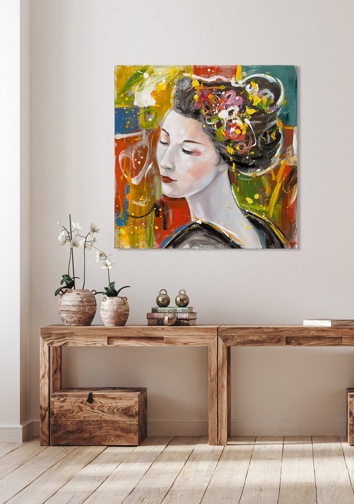 peinture Geisha charmante