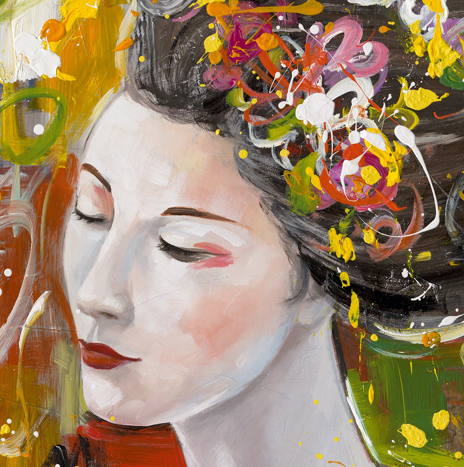 peinture Geisha charmante
