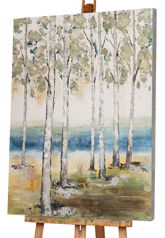 painting Birches by the Stream