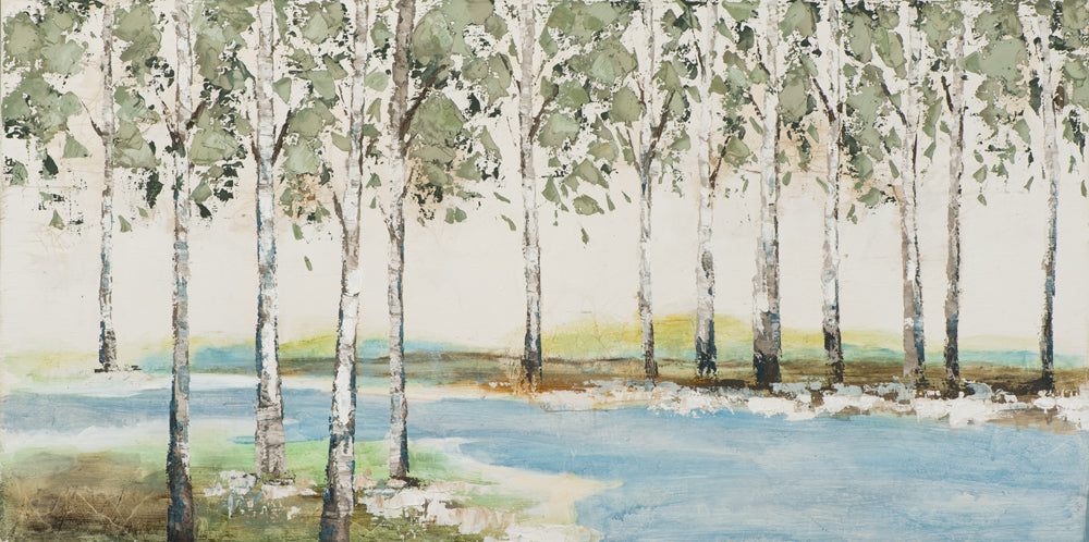 painting Birches by the Stream