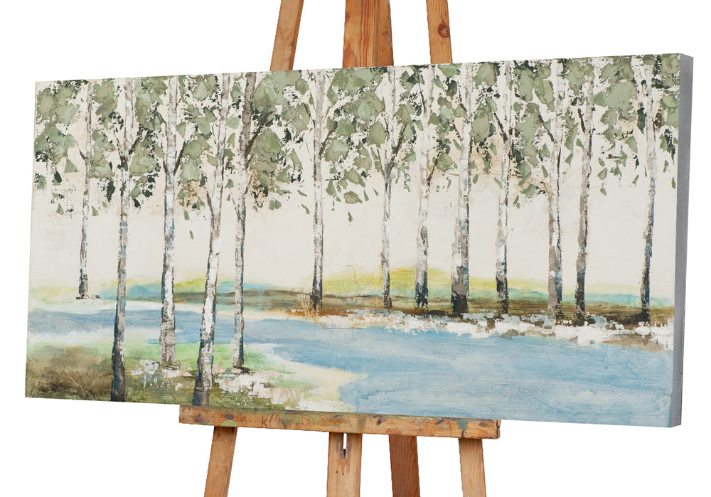 painting Birches by the Stream