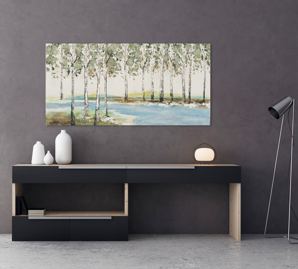 painting Birches by the Stream