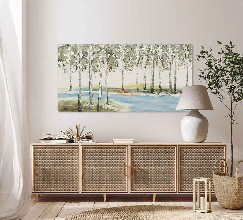 painting Birches by the Stream