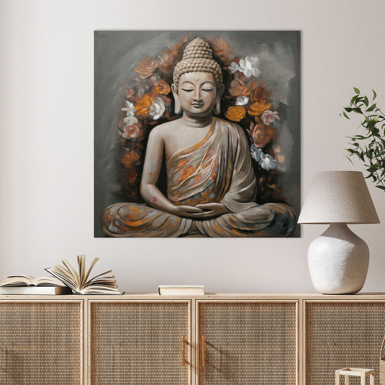 painting Flowered Buddha