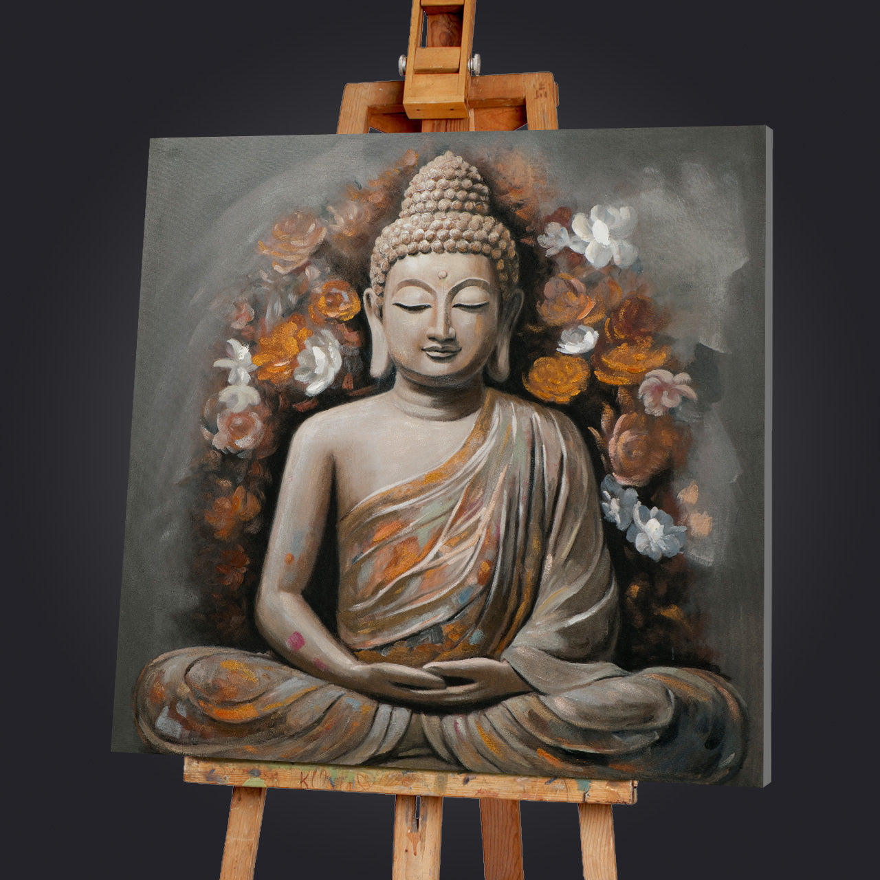 painting Flowered Buddha
