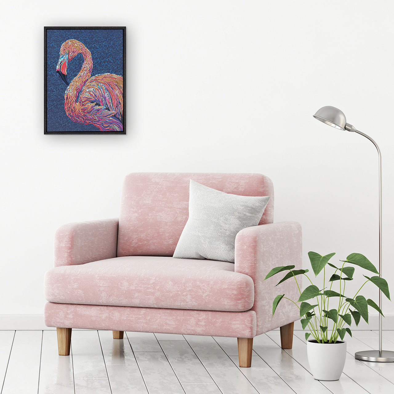 Painting Iridescent Flamingo