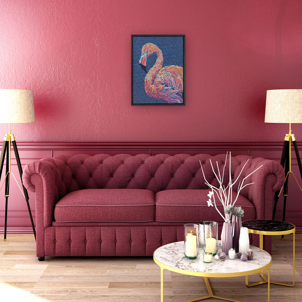 Painting Iridescent Flamingo