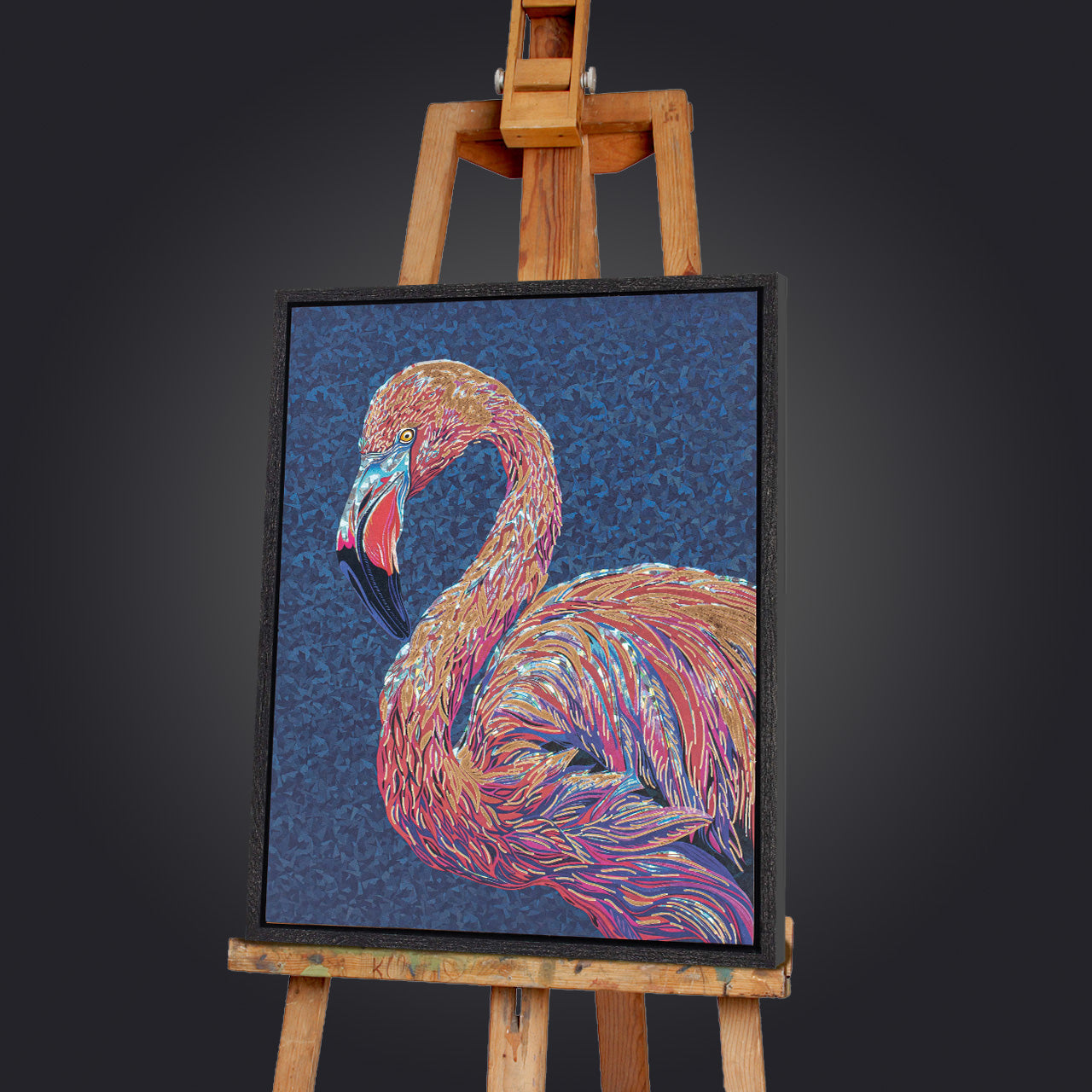 Painting Iridescent Flamingo