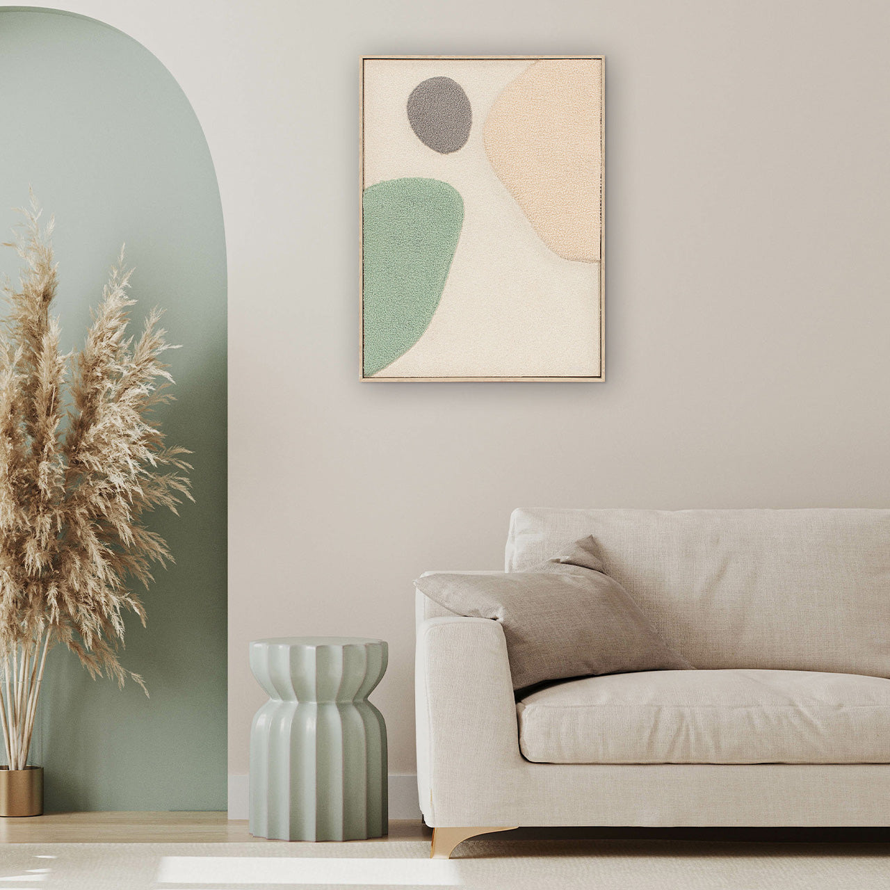 Mural Fluffy Moon Fields jade