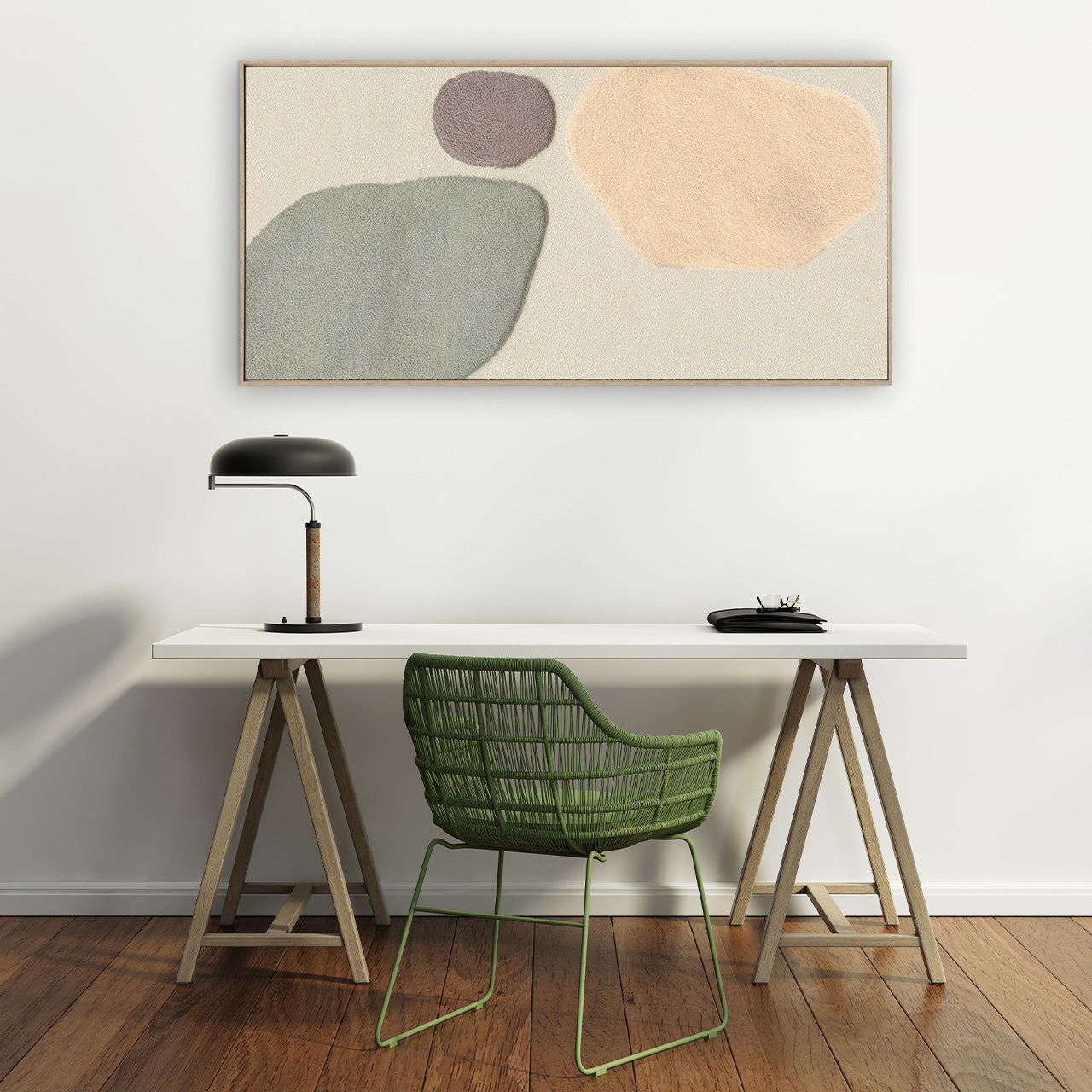 Peinture murale Fluffy Moon Fields jade