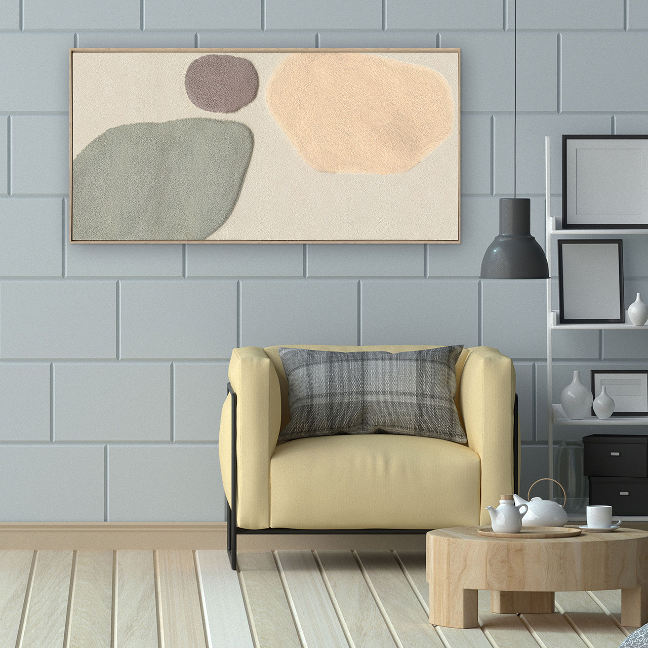 Peinture murale Fluffy Moon Fields jade