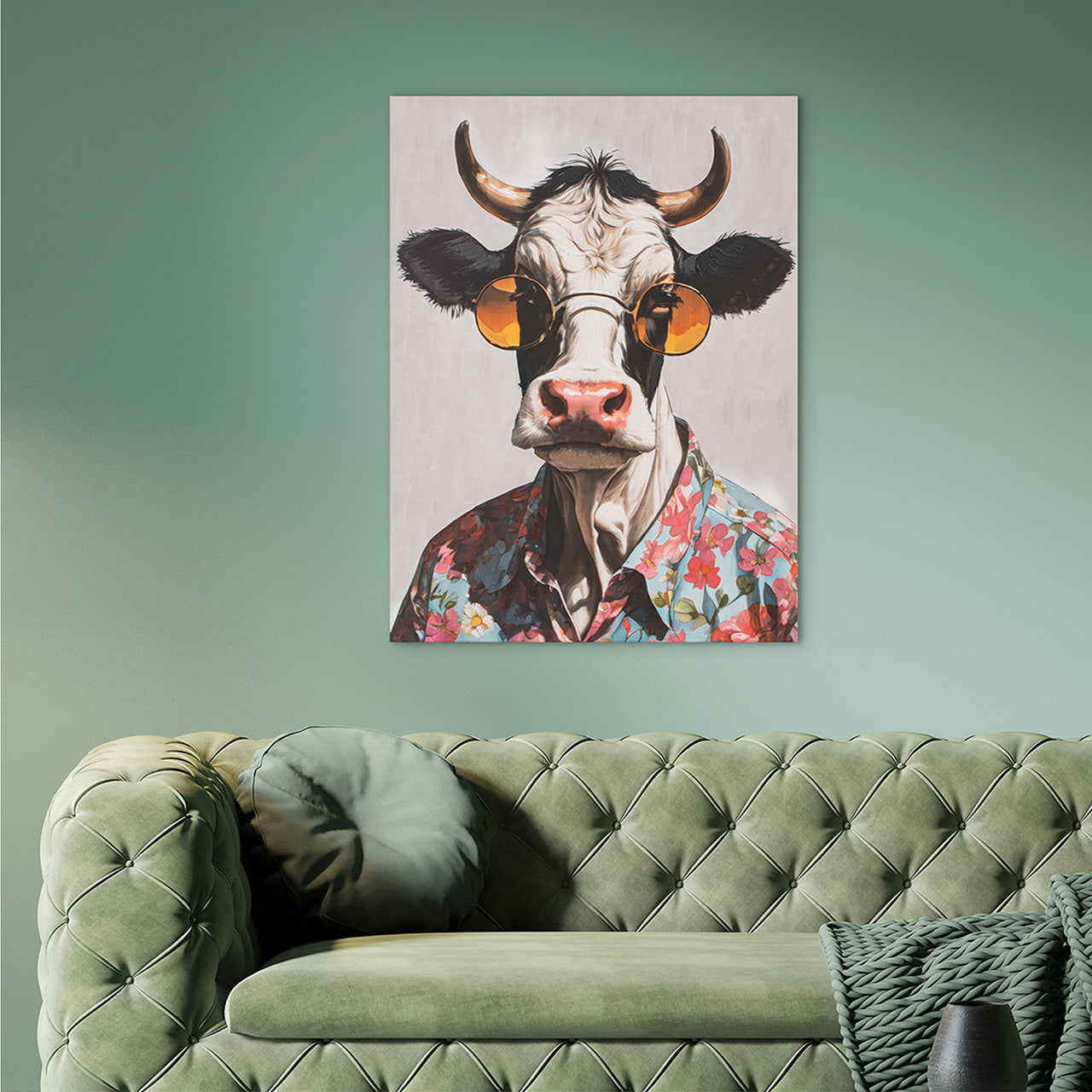 Painting Cow Spring Time