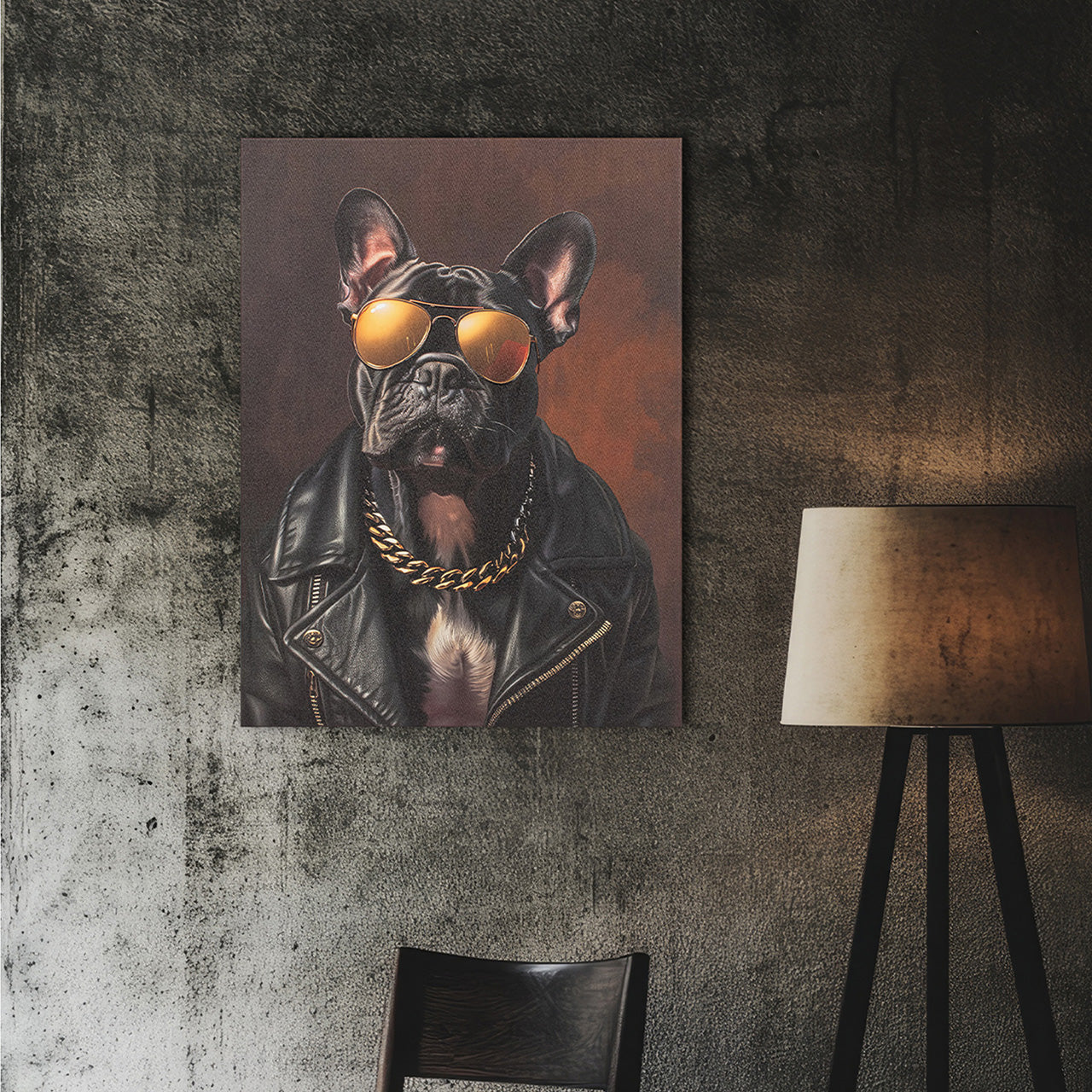 Peinture bouledogue rap