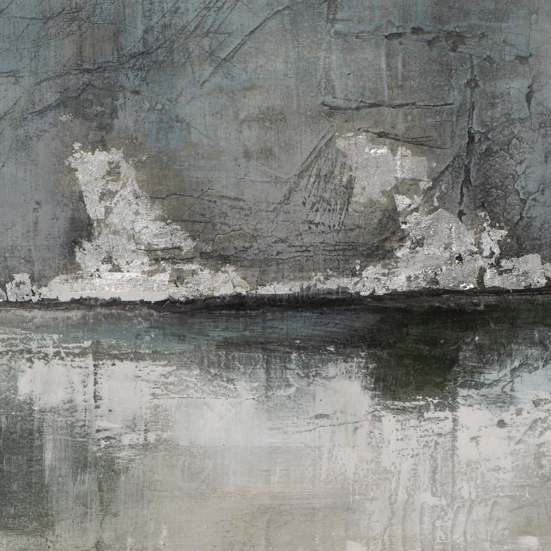 Painting Composition in Gray and Silver