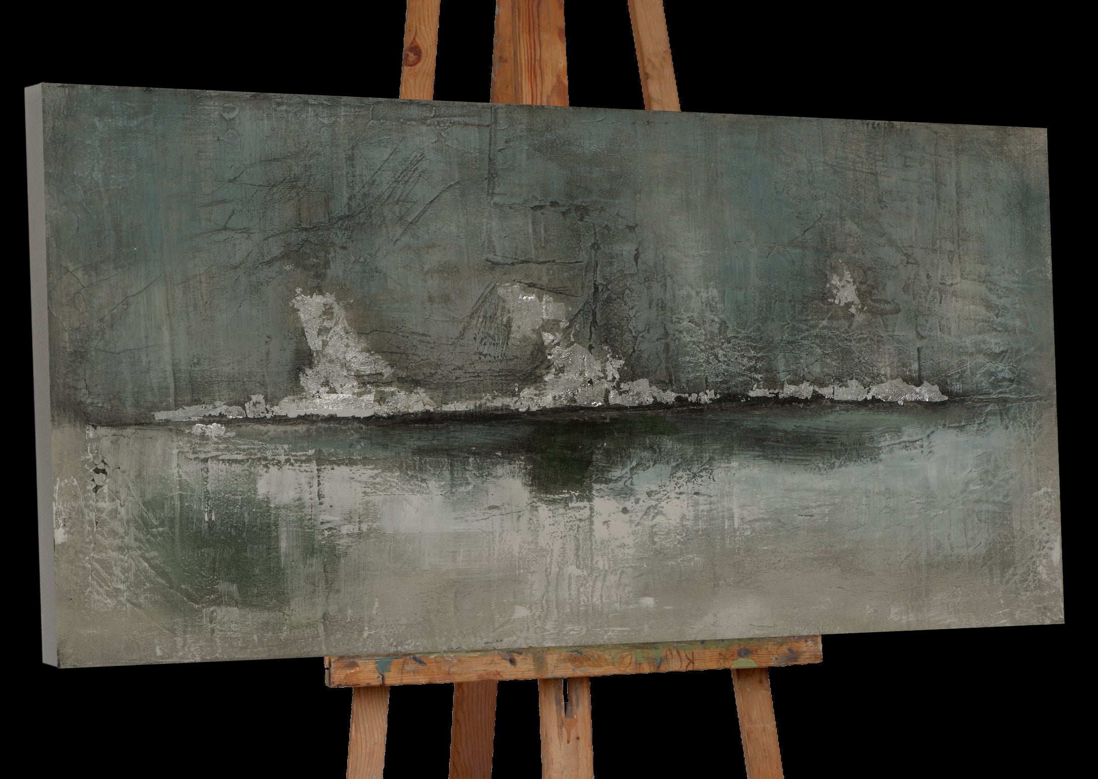 Painting Composition in Gray and Silver