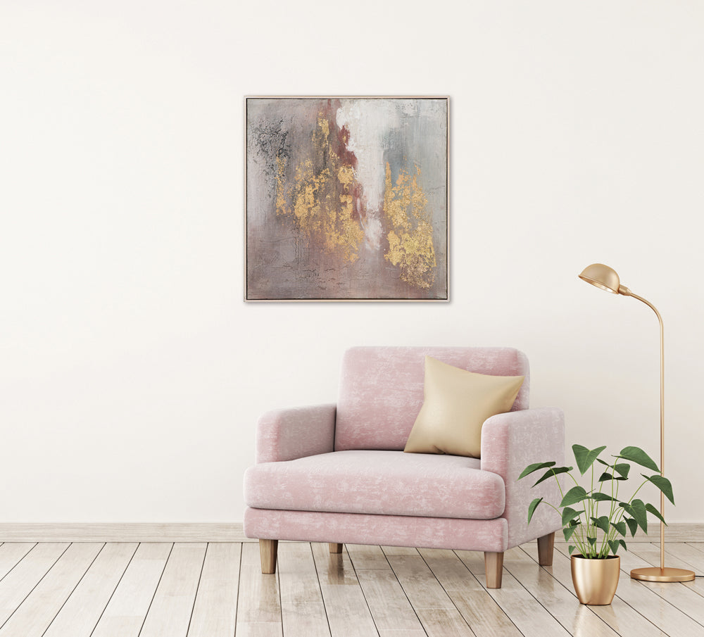 Gemälde Variation von Gold und Rose