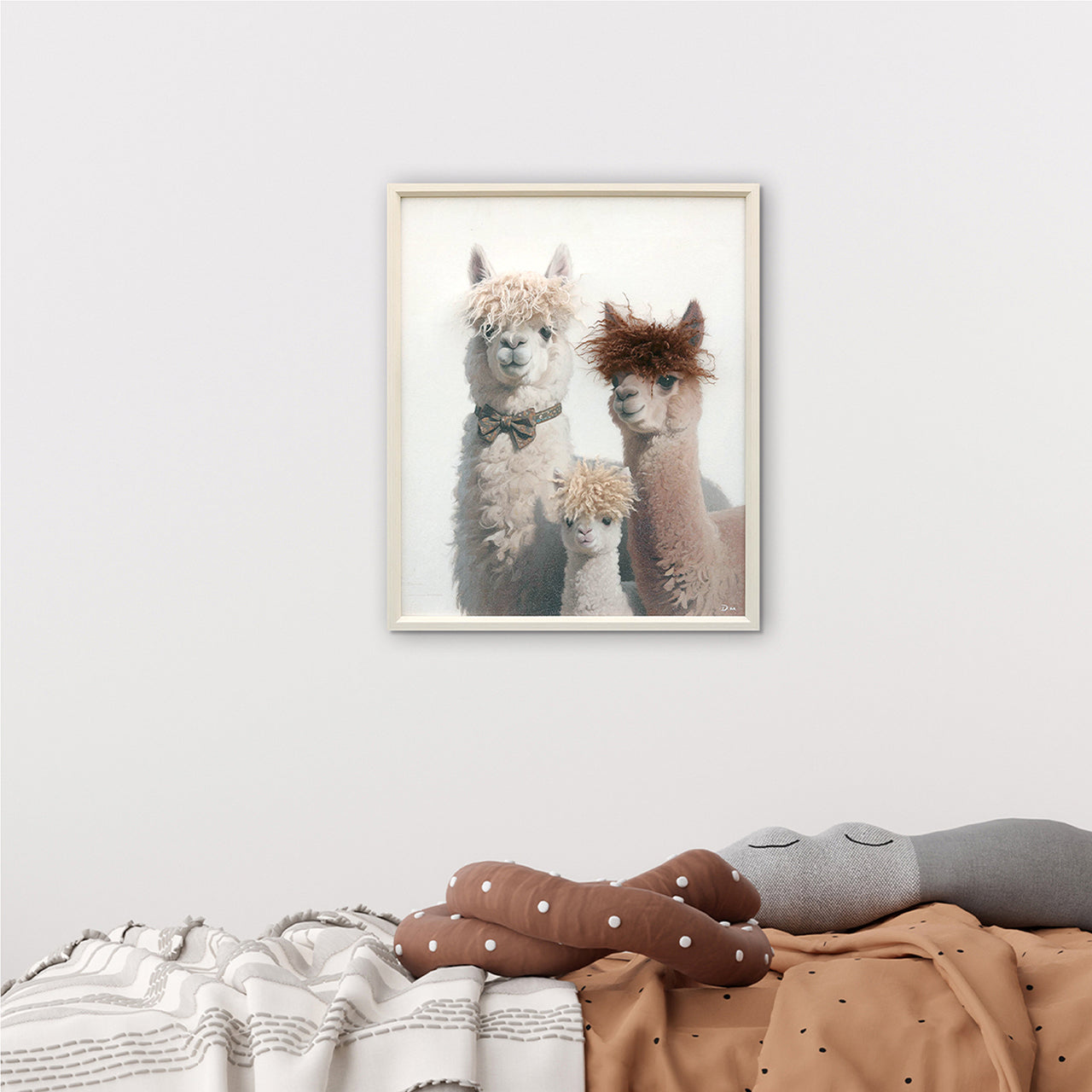 Gemälde Kunstfell Stylish Lama Family