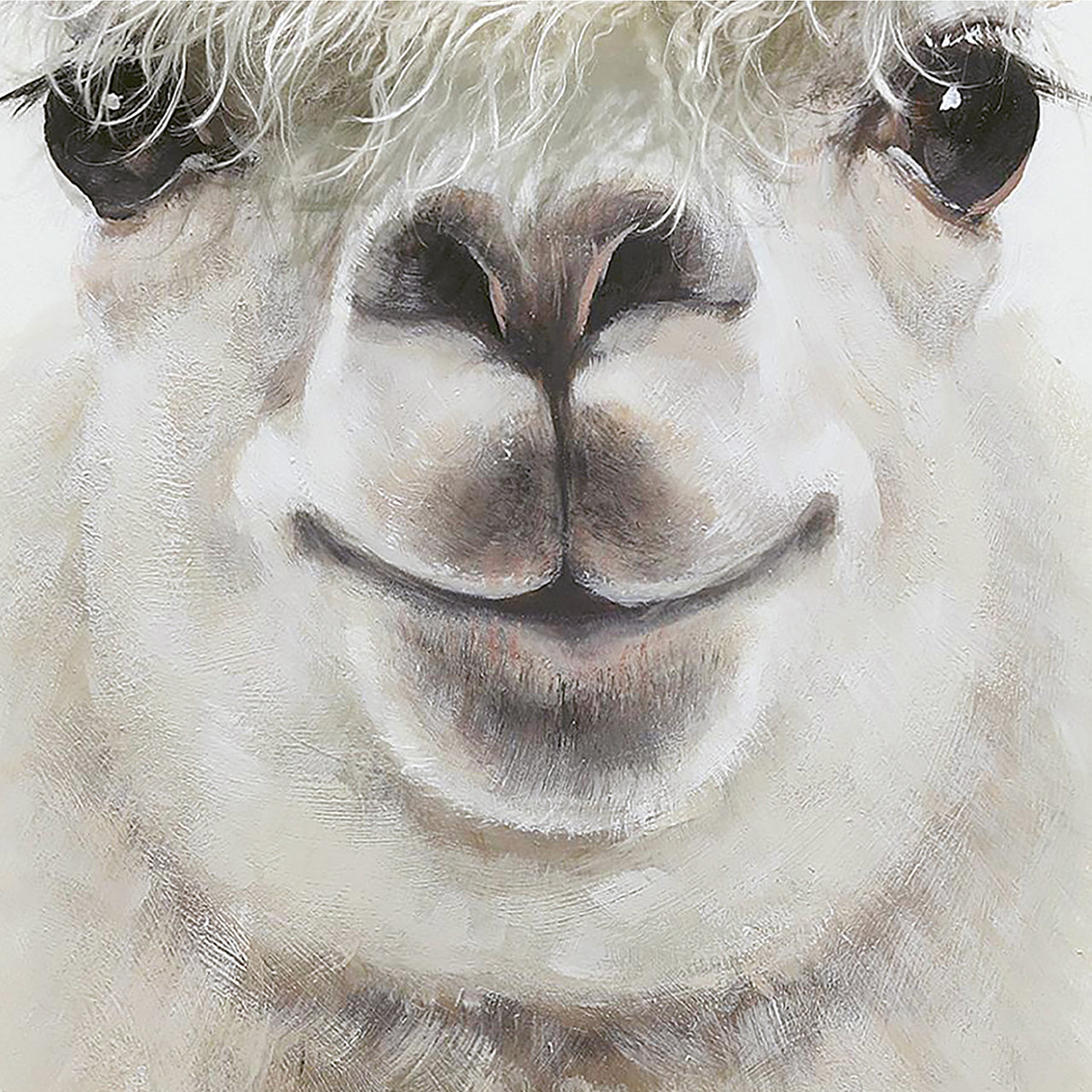 Gemälde Kunstfell Lama Youngster