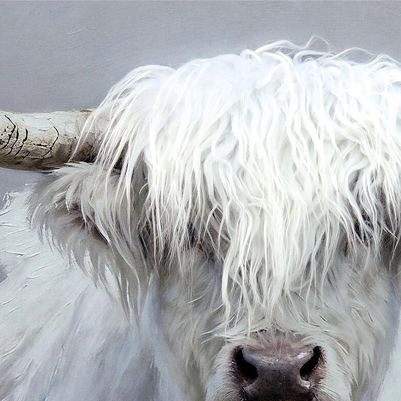 Gemälde Kunstfell Fluffy Longhorn