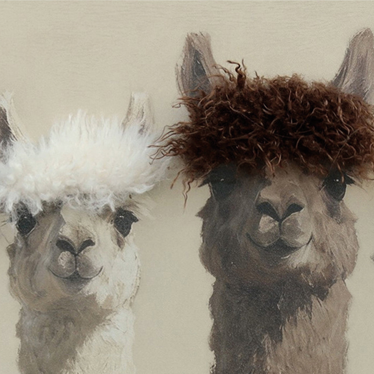 Gemälde Kunstfell The Flufffather Alpaca Crew