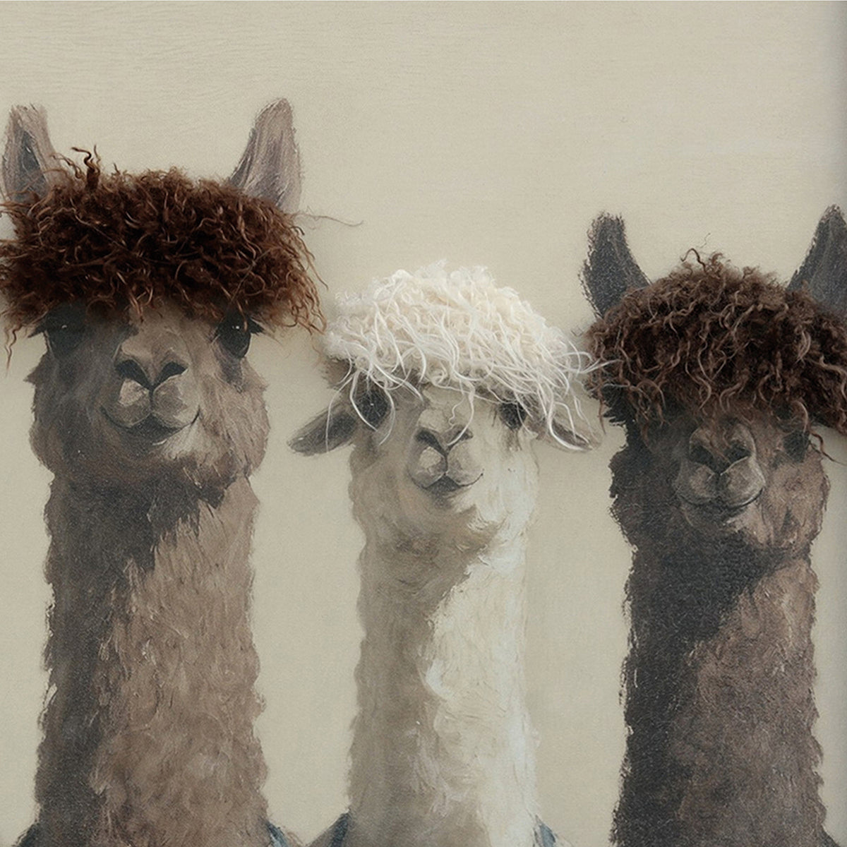Gemälde Kunstfell The Flufffather Alpaca Crew