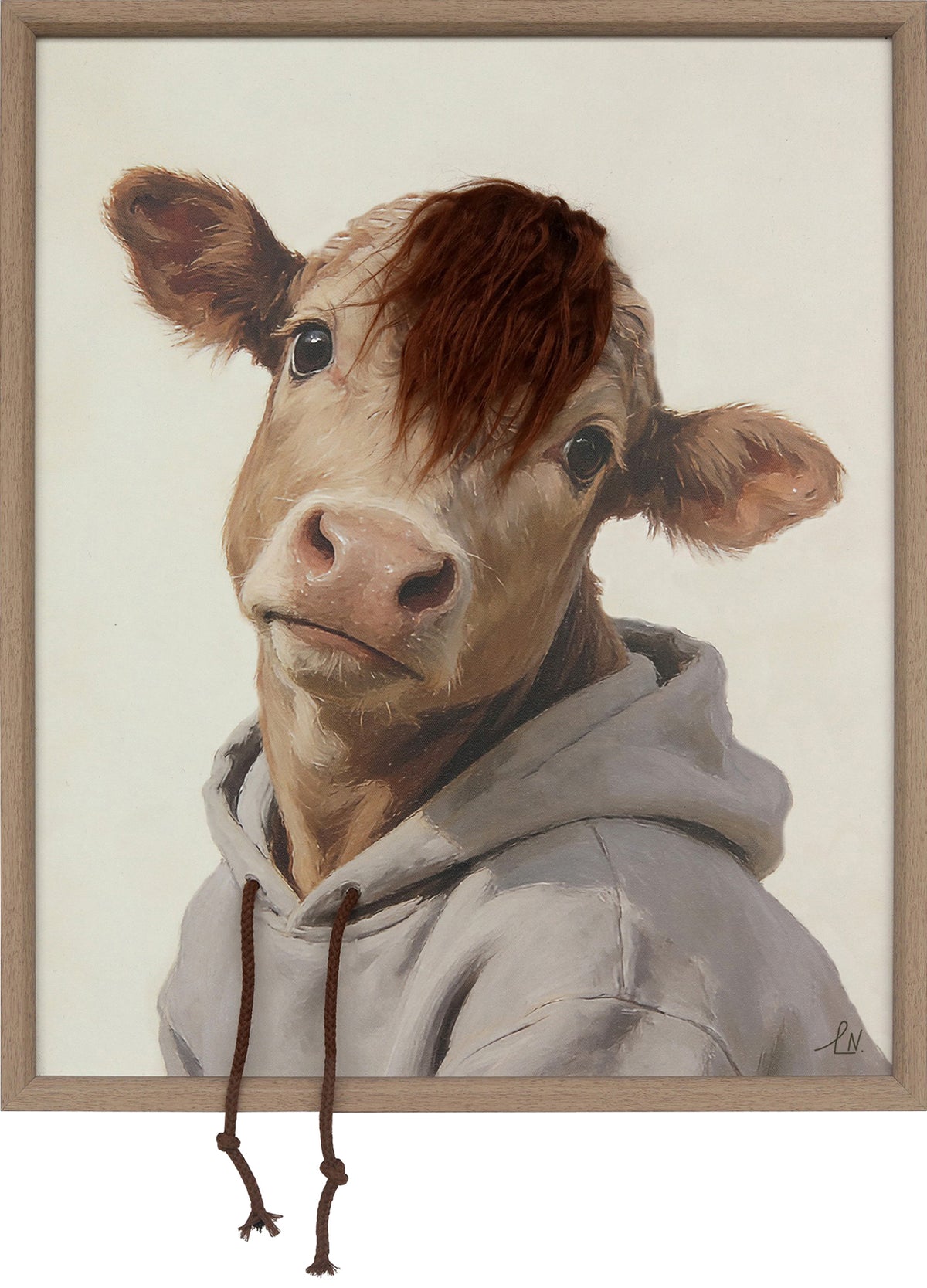 Gemälde Kunstfell Hoodie Kuhrios