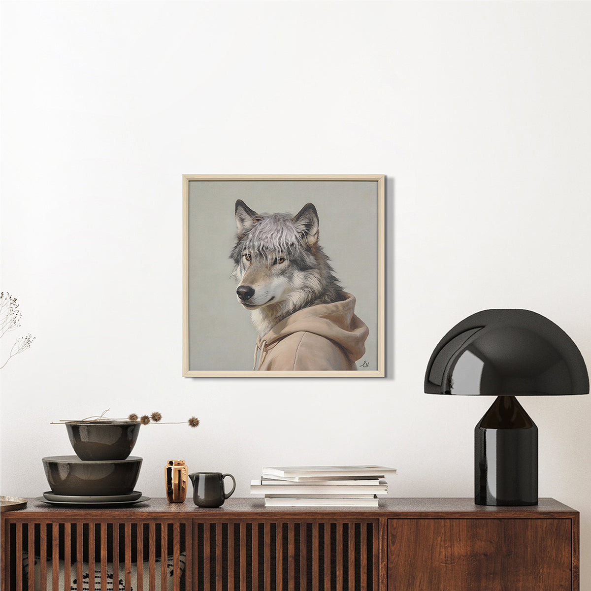 Gemälde Kunstfell Wolf in the Hood