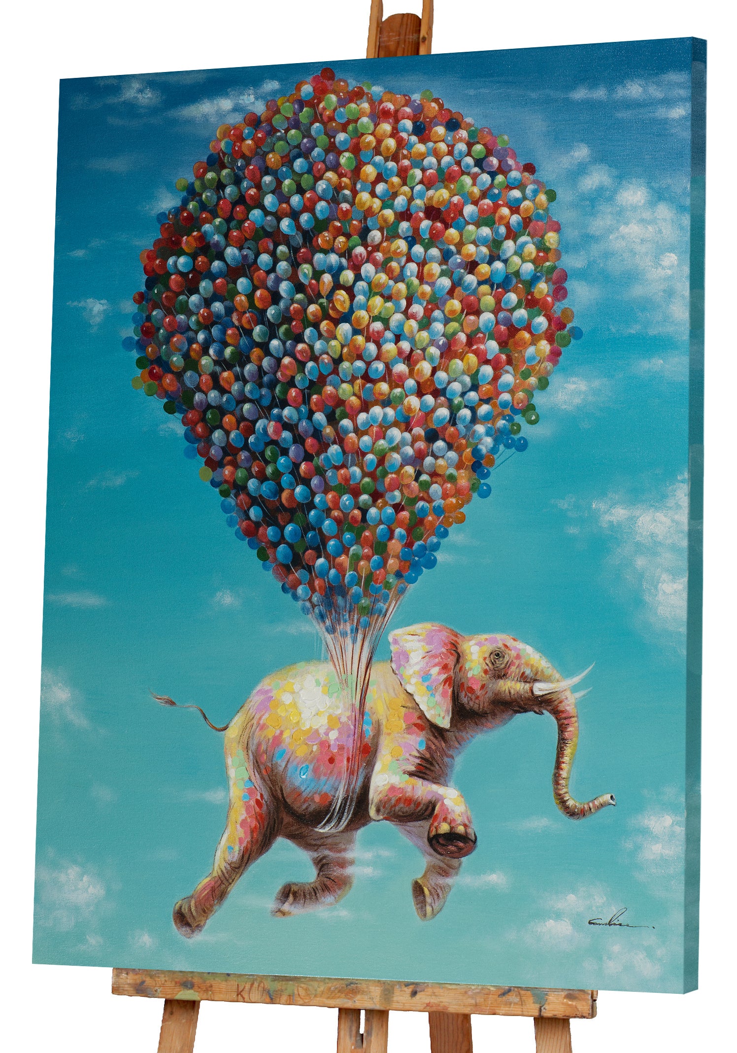 Gemälde Fliegender Elefant