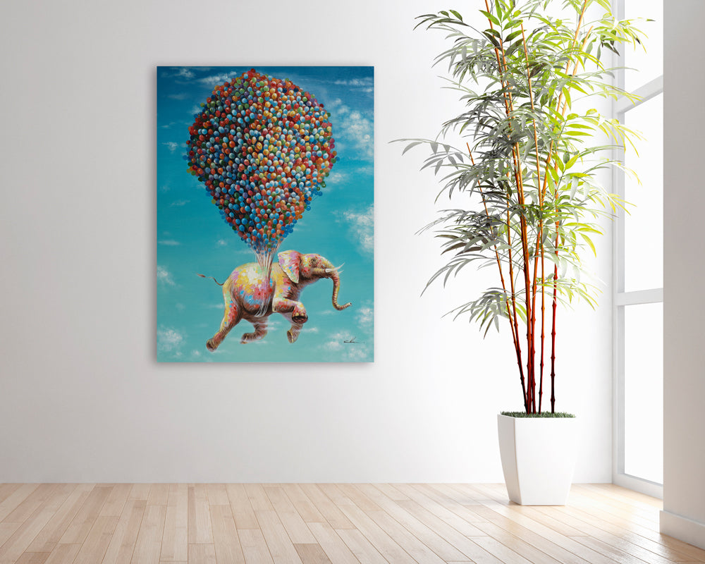 Gemälde Fliegender Elefant