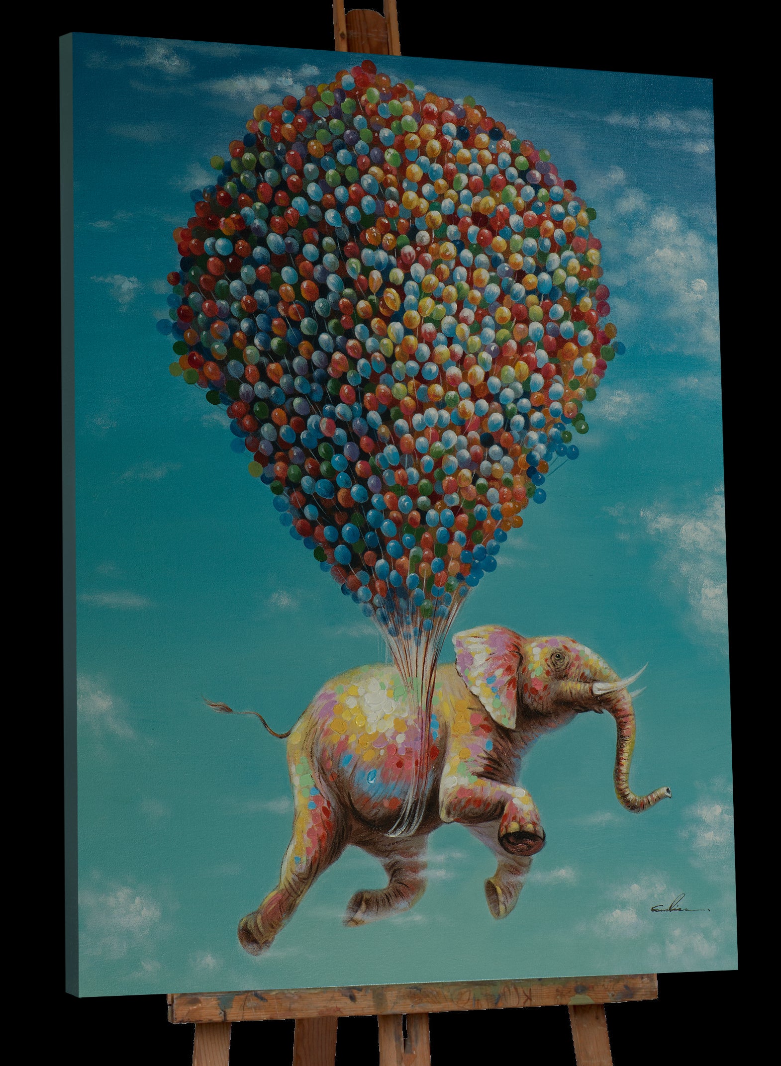 Gemälde Fliegender Elefant