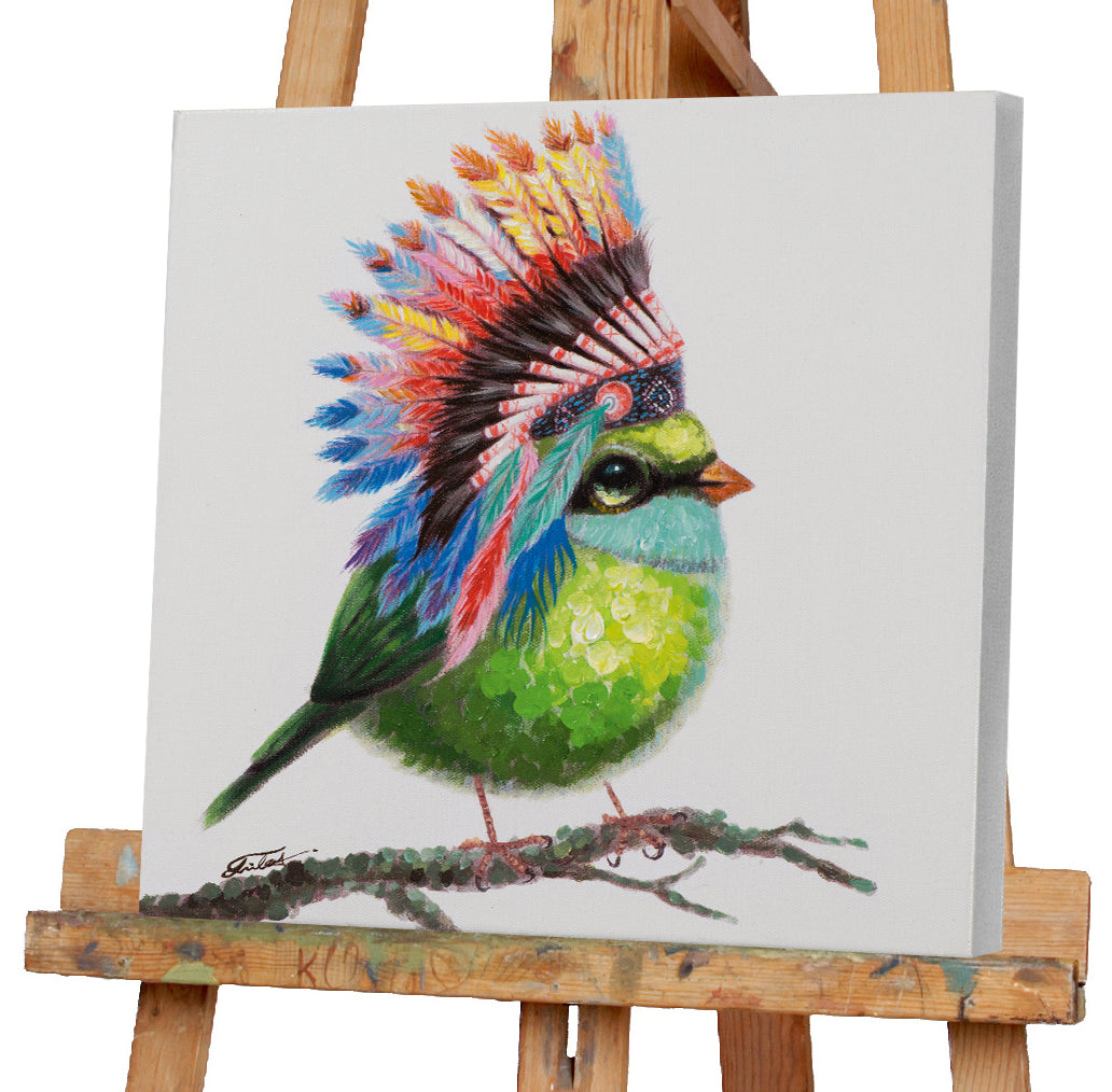 Gemälde Vogel mit Indianerschmuck