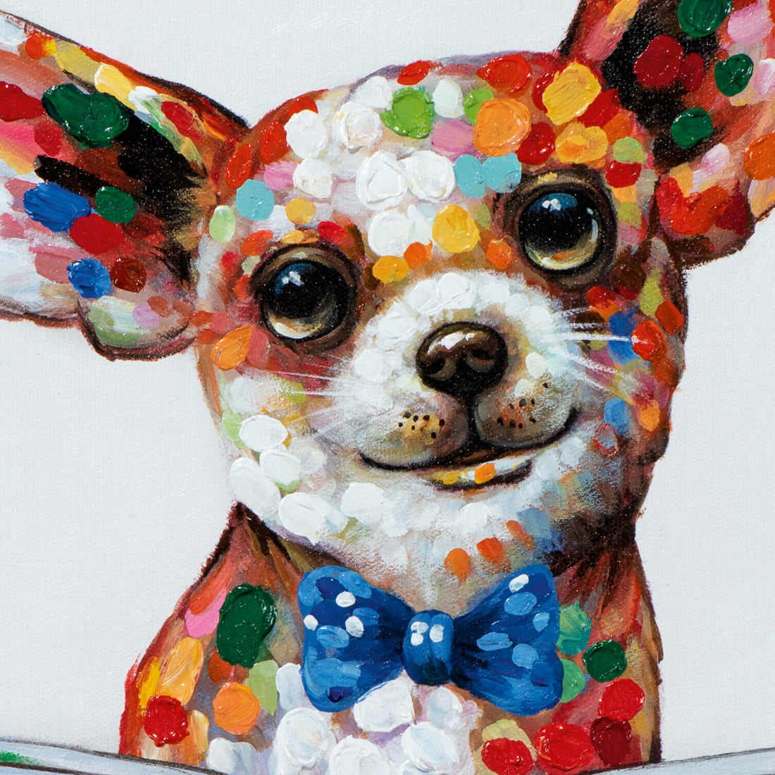 Gemälde Chihuahua Hund frühstückt