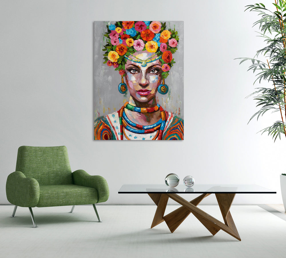 Pretty woman with flowers