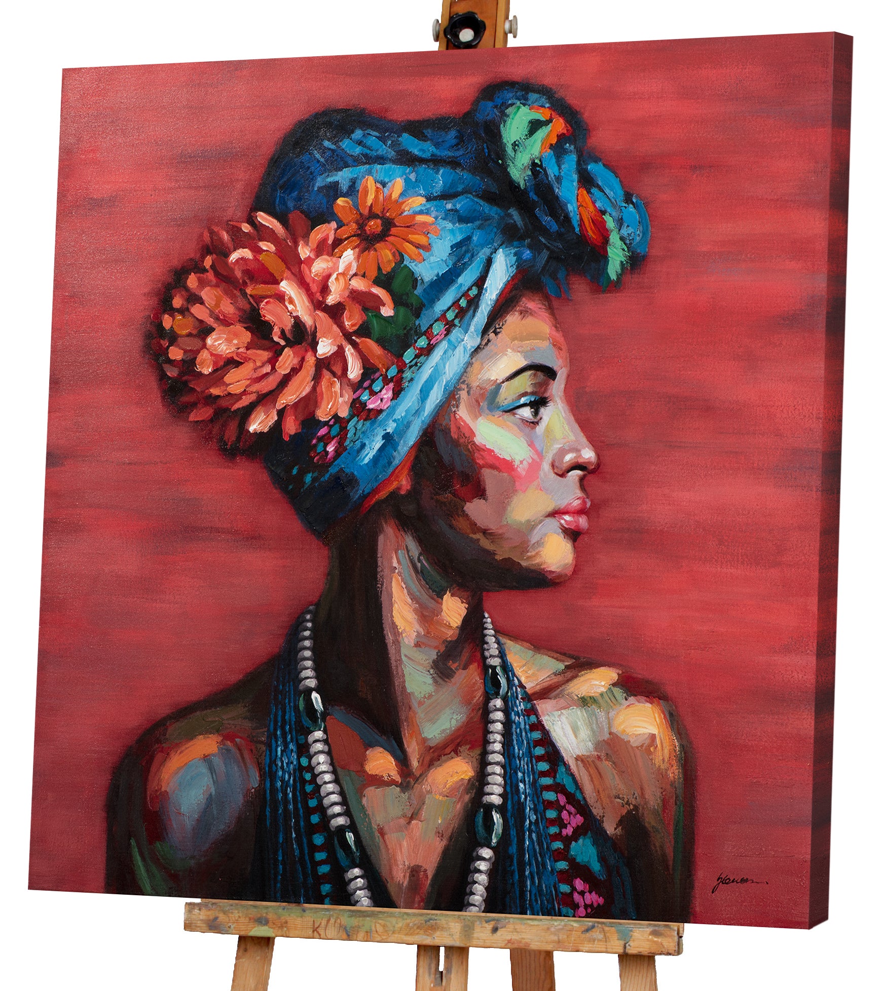 painting Beauty with Blue Cloth
