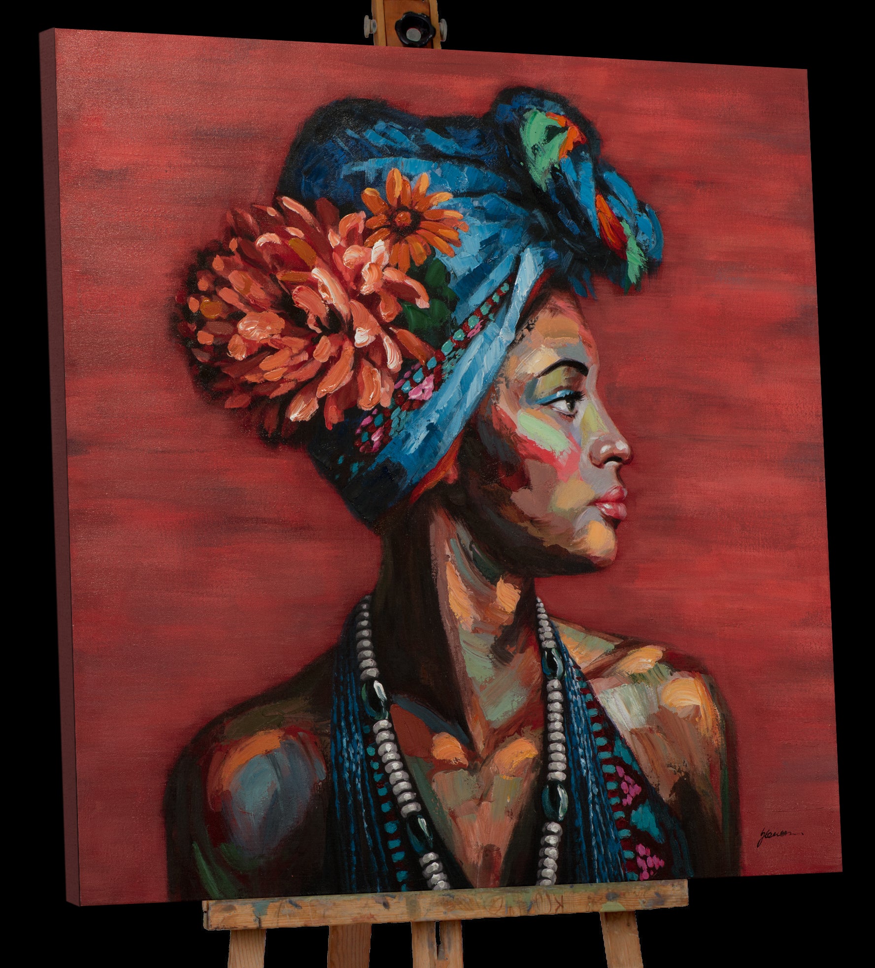 painting Beauty with Blue Cloth