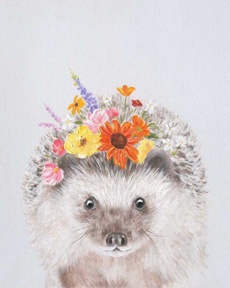 Gemälde Igel mit Blumen