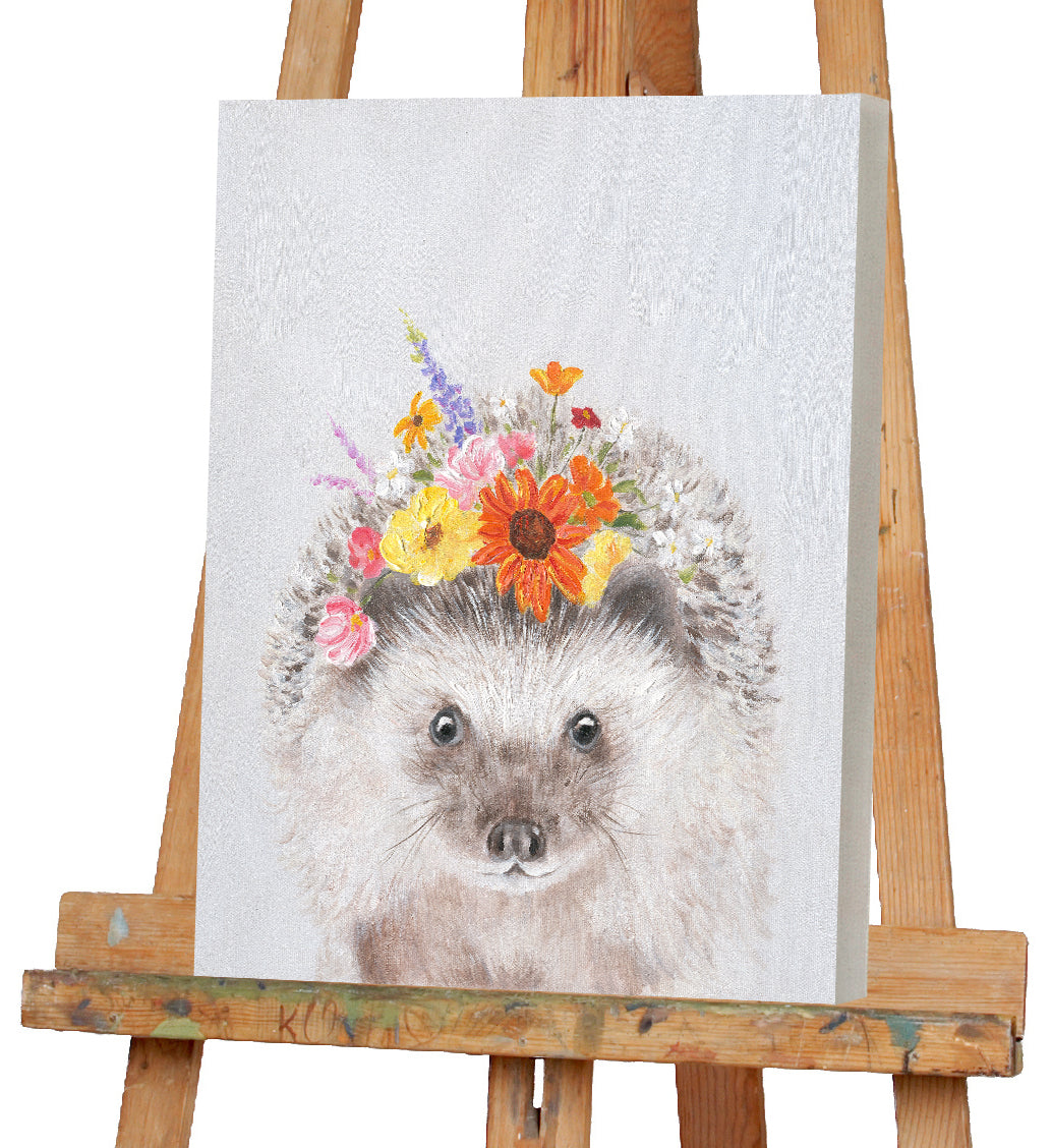 Gemälde Igel mit Blumen