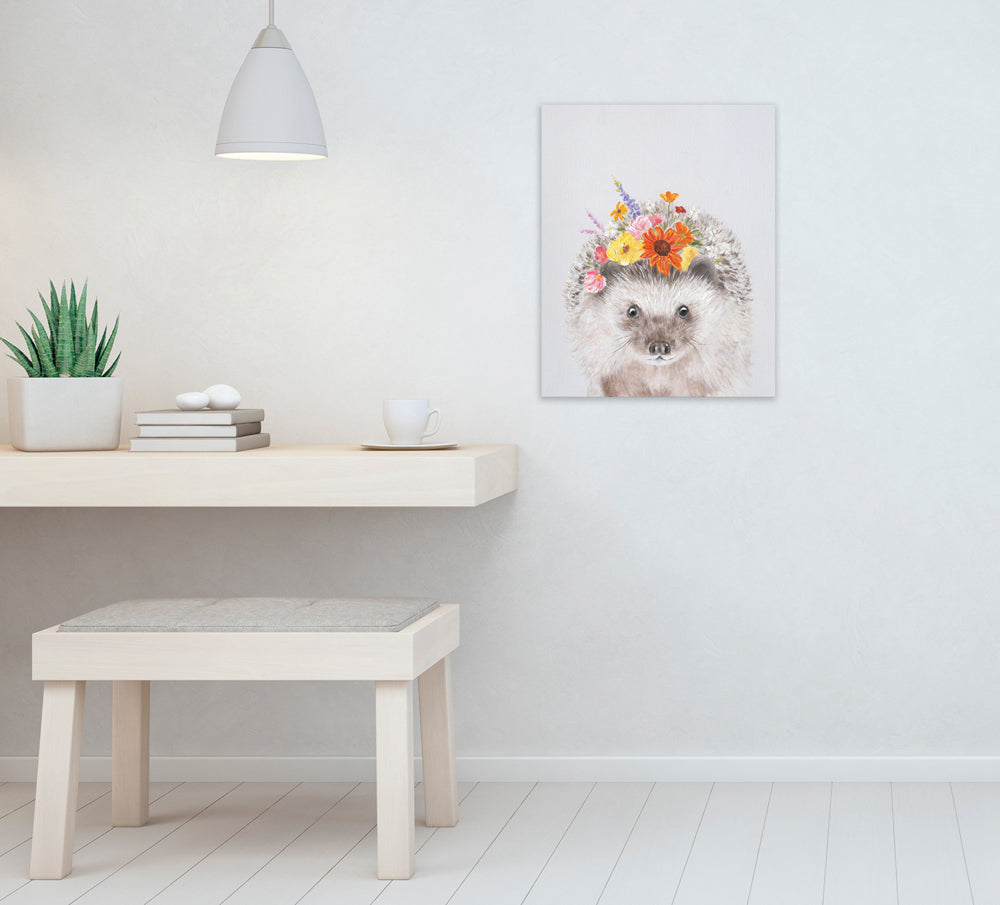 Gemälde Igel mit Blumen