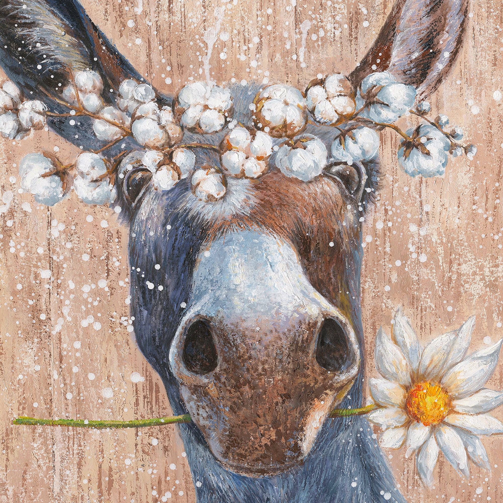 Painting Donkey with Flowers