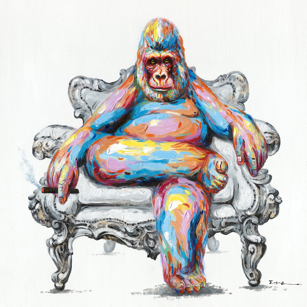Gemälde Bunter Gorilla im Sessel