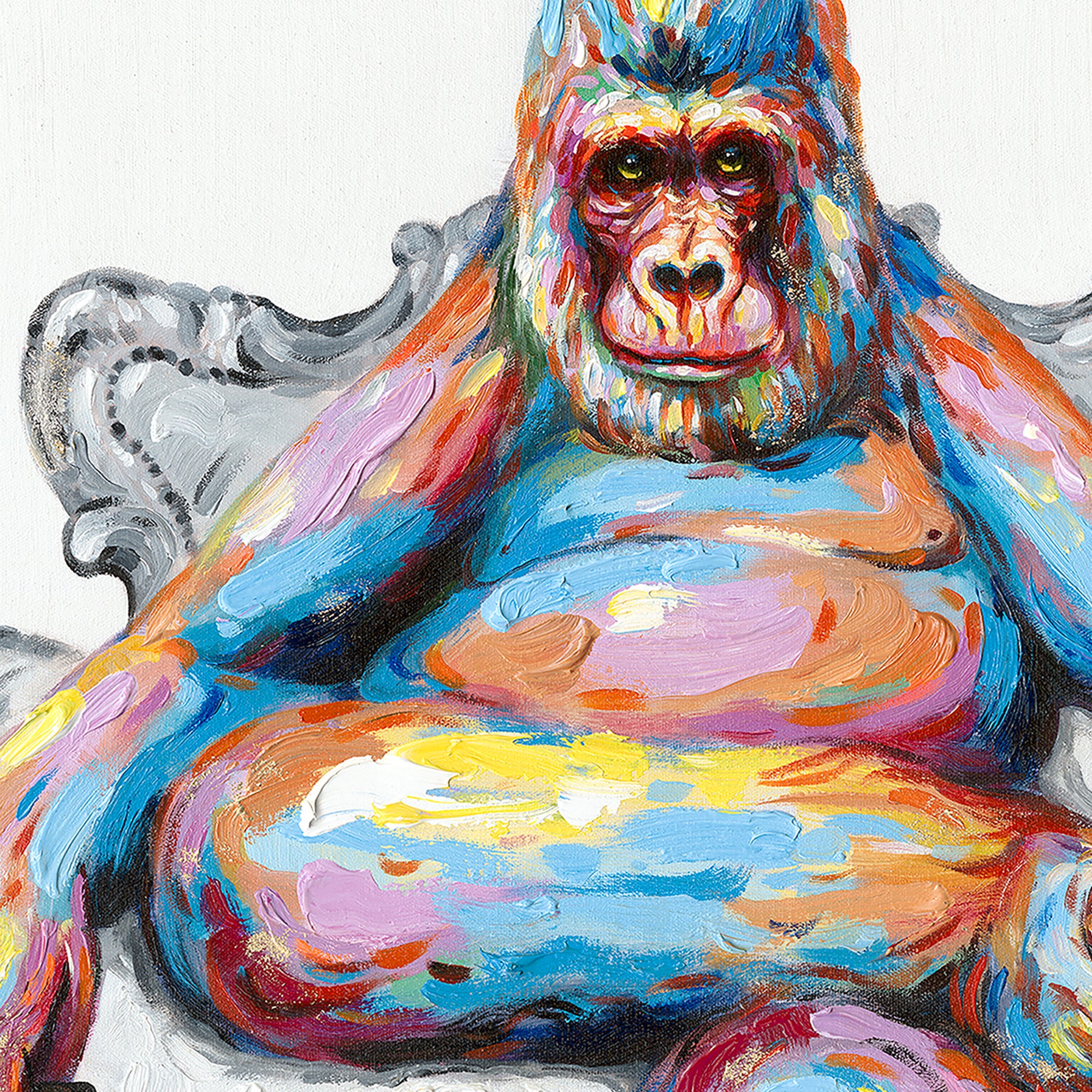 Gemälde Bunter Gorilla im Sessel