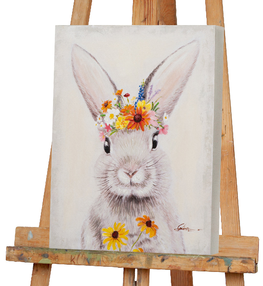 Painting Bunny with Flowers