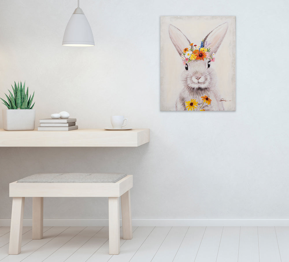 Painting Bunny with Flowers