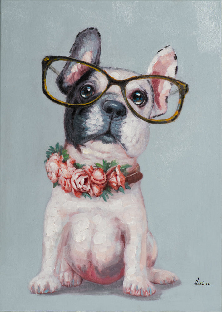 Gemälde Kleiner Hund mit Brille