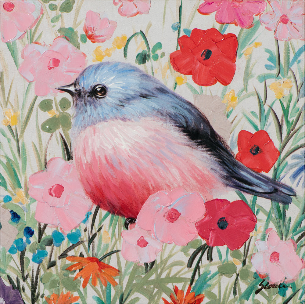 painting Bird in a Sea of ​​Flowers