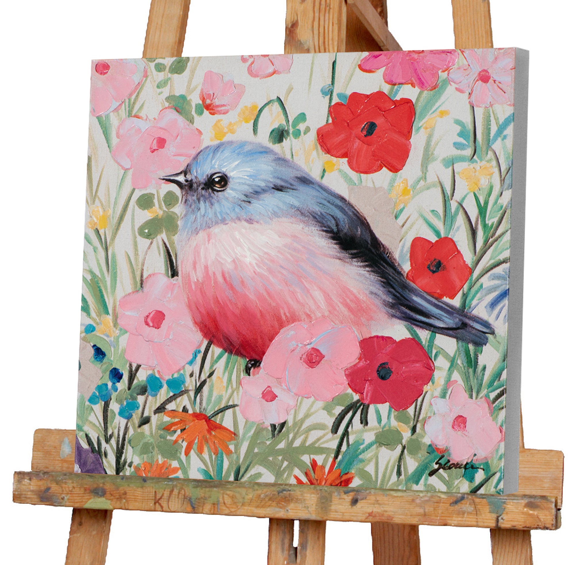 painting Bird in a Sea of ​​Flowers