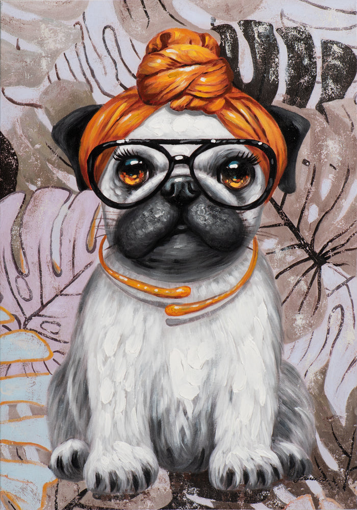 Gemälde Mops mit Tuch
