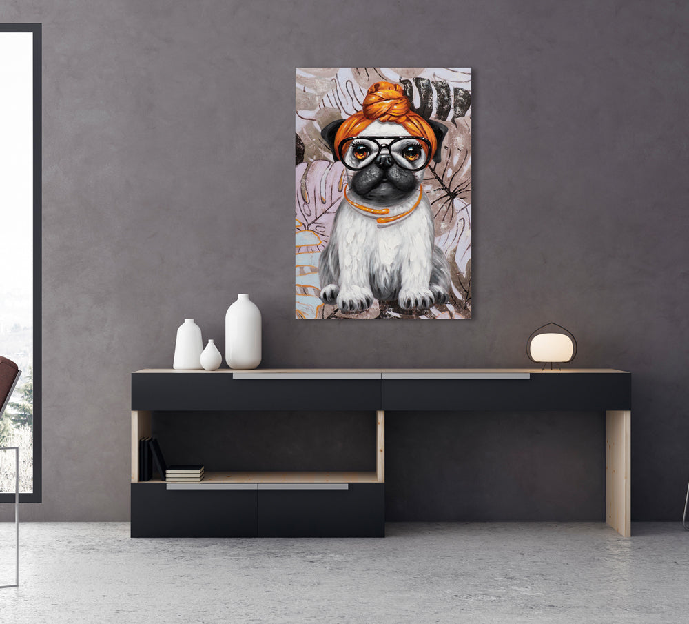 Gemälde Mops mit Tuch